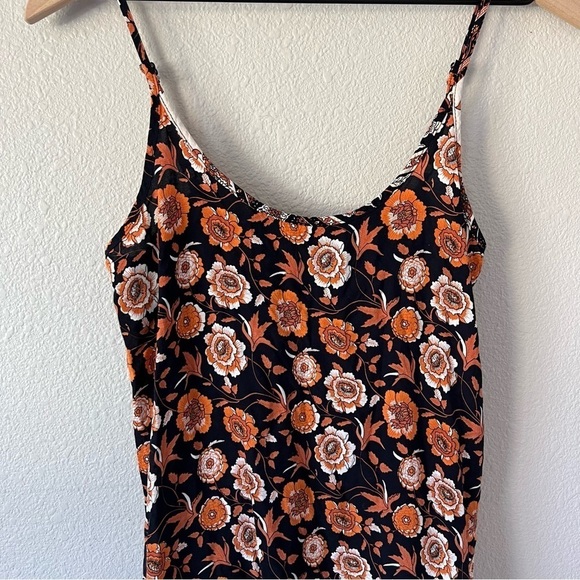 Umgee Floral Mini Dress - Black and Orange - Picture 3 of 7